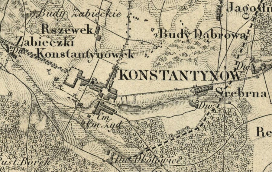 Konstantynów na mapie Kwatermistrzostwa