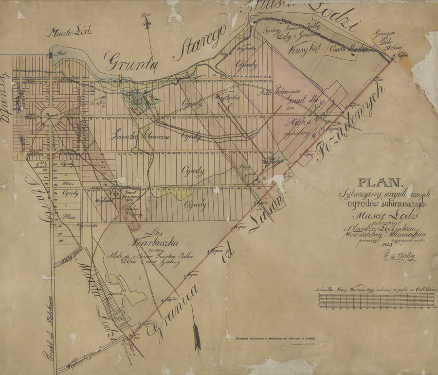 Plan osady sukienniczej Łódź Nowe Miasto